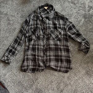 Terra & Sky Black and White Checkered Shirt